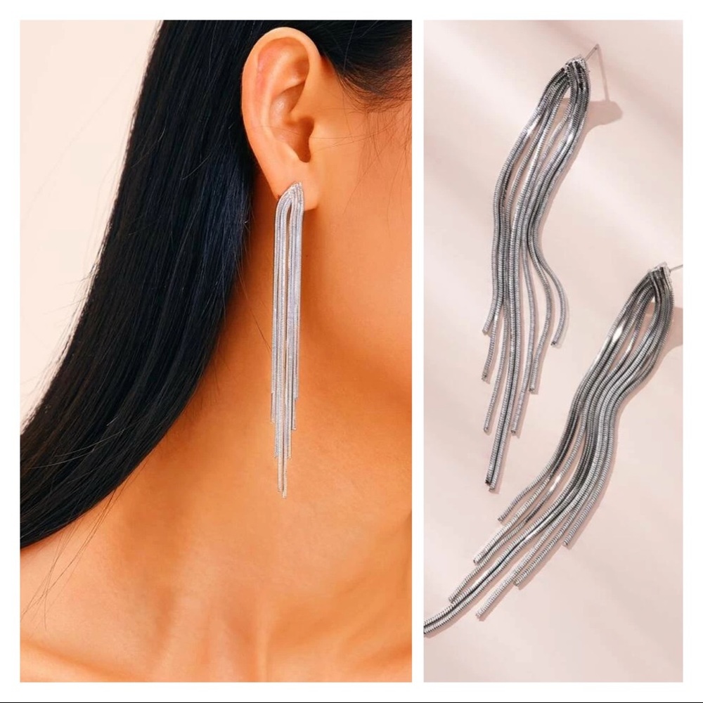🆕 Drop Tassel Silver Earrings… Brand New!!!   Great Gift Idea!!!